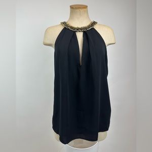 GUESS BY MARCIANO GOLD CHAIN NECK HALTER TOP